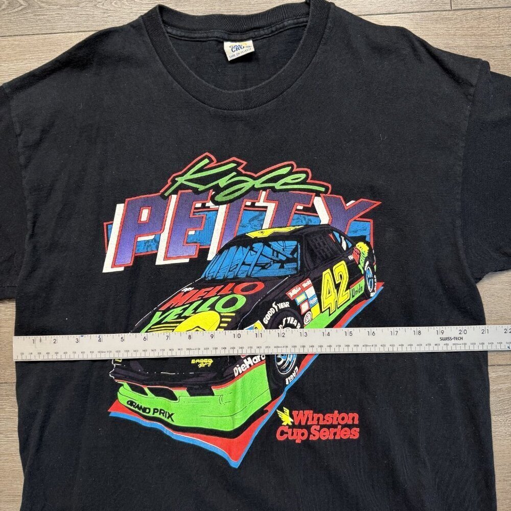 VTG 90’s Single Stitch Kyle Petty NASCAR T Shirt Cal Cru Made In USA Size XL - Picture 8 of 8
